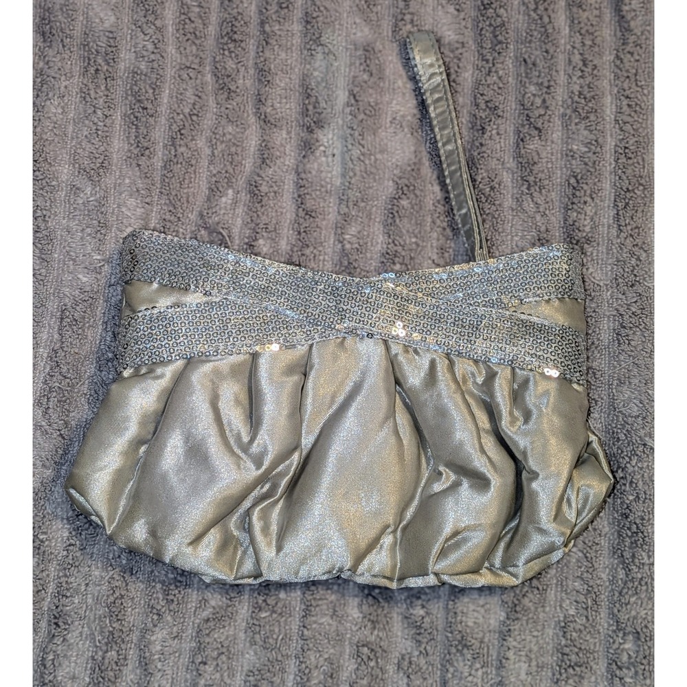 Giannini Silver‎ Sequin Evening Bag Clutch Party Prom Wedding